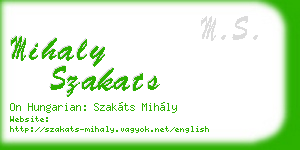 mihaly szakats business card